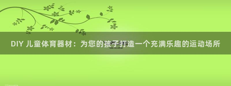 极悦娱乐代理多少钱：DIY 儿童体育器材：为您的孩子